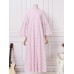 Women Abaya Kaftan Lace Patchwork Falre Sleeve Ankle Length Casual Midi Dresses