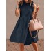 Women Solid Color Ruffles Trim Sleeveless Simple Midi Dresses