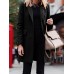 Solid Button Long Sleeve Lapel Coat For Women