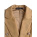 Women European All-Matched Solid Color Lapel Buttons Cuffs Casual Jackets