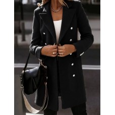 Women European All-Matched Solid Color Lapel Buttons Cuffs Casual Jackets