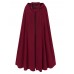 Women Hooded Style Ankle Length Woolen Long Cloak Loose Sleeveless Coats