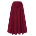 Women Hooded Style Ankle Length Woolen Long Cloak Loose Sleeveless Coats