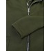 Women Solid Zip Front Fakes 2pcs Pocket Hooded Casual Coat