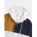 Mens Corduroy Patchwork Half Button Pouch Pocket Drawstring Hoodies