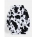 Mens Cows Print Fluffy Long Sleeve Plush Hoodie With Kangaroo Pocket