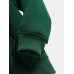 Mens Green Long Sleeve Drawstring Hoodies With Kangaroo Pocket