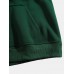 Mens Green Long Sleeve Drawstring Hoodies With Kangaroo Pocket