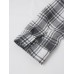 Mens Patchwork Plaid Contrast Faux Twinset Casual Drawstring Hoodies With Pocket