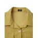 Women Solid Corduroy Button Chest Pocket Long Sleeve Casual Shirt